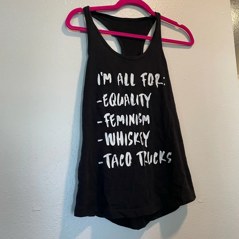 Women’s Taco Feminism Whiskey Equality Tank Top - Picture 6 of 9